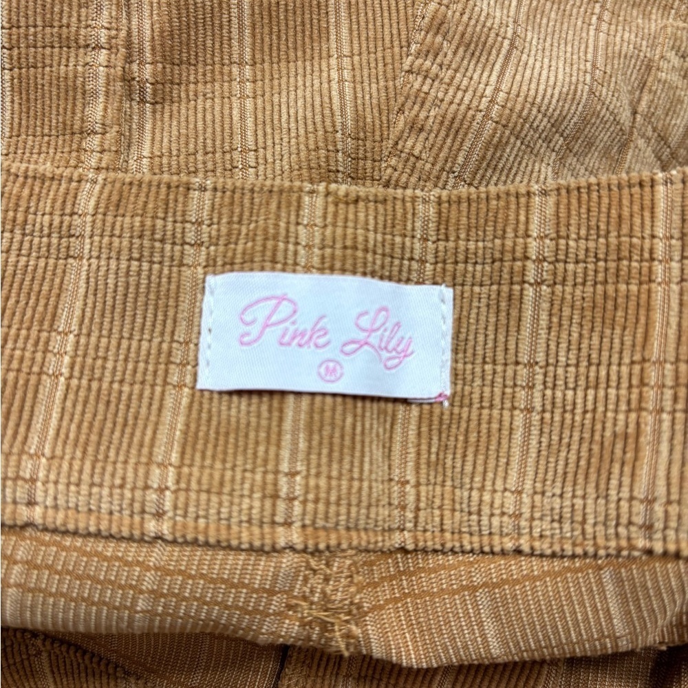 Pink Lily Camel Corduroy Flare Pants - Picture 4 of 7